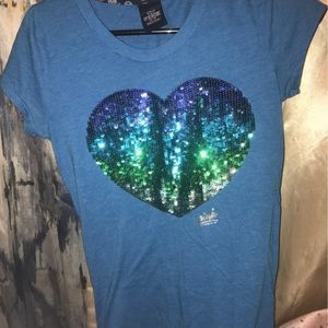 Victoria’s Secret PINK Med. Vintage bling rainbow sequin TEE